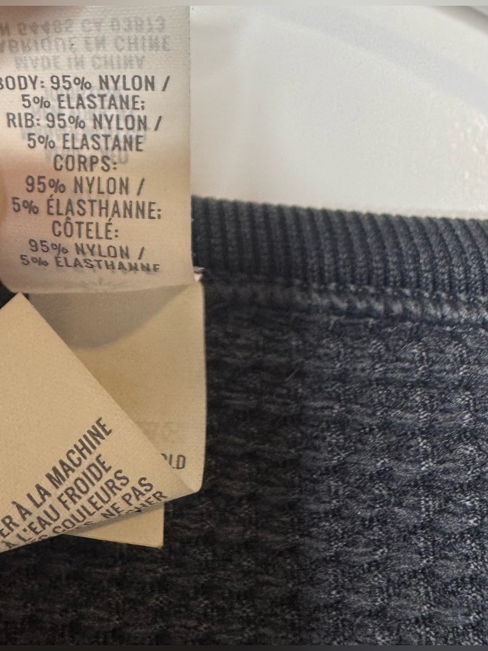 Offline by aerie Charcoal Cropped Waffle Henley Long-Sleeve Md stretch fitted - Picture 3 of 6